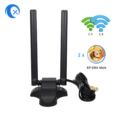 Dualband 2.4GHz 5GHz RP-SMA WiFi antennes met 6,5 voet verlengkabel voor PC Desktop Computer Wireless Bluetooth