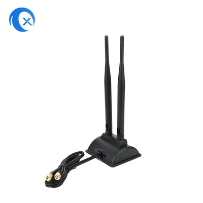 6dBi WiFi-antenne met RP-SMA-male connector 2.4GHz 5GHz Dual Band Magnetische basis voor PCI-E WiFi draadloze routers