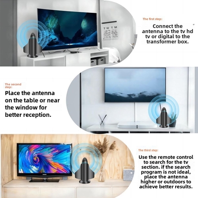 Lang bereik nieuwe 4K HD digitale TV-antenne met signaalversterker voor Smart TV en All TV voor lokale kanalen binnen en buiten