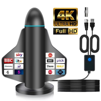 Lang bereik nieuwe 4K HD digitale TV-antenne met signaalversterker voor Smart TV en All TV voor lokale kanalen binnen en buiten