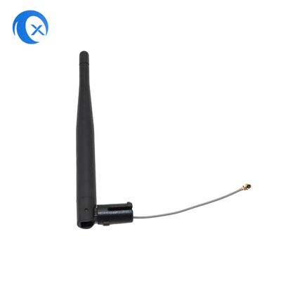 Fabrieksdirecte 3dBi Black Rubber Duck External Antenna met VSWR 1.5~2 en Swivel Flying Lead IPEX Connector
